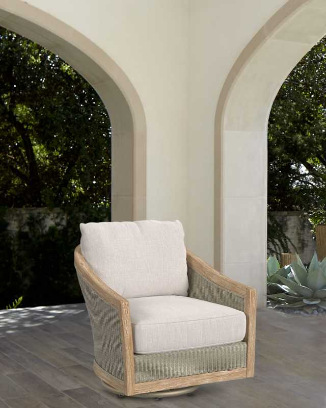Cambria Outdoor Swivel Club Chair
